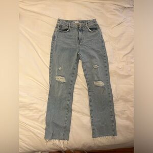 Zara light wash distressed jeans